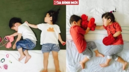 Bà mẹ tận dụng mọi lúc 2 con ngủ để tạo ra bộ ảnh siêu đáng yêu có một không hai