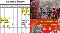 Tết Dương lịch 2019, Tết Âm lịch, 30/4-1/5/2019 được nghỉ mấy ngày?