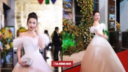 Không có Trường Giang, Nhã Phương hóa công chúa xinh đẹp tại thảm đỏ VTV Awards 2018