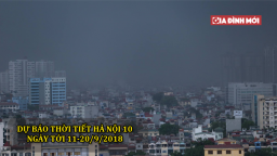 Dự báo thời tiết Hà Nội 10 ngày tới 11-20/9/2018: Có mưa và dông, đề phòng gió giật mạnh