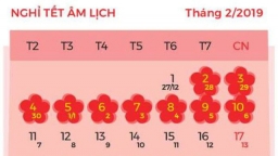 Lịch nghỉ lễ trong năm 2019: Tết dương lịch nghỉ 4 ngày, Tết Nguyên đán nghỉ 9 ngày