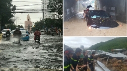 Khánh Hòa: Ảnh hưởng bão số 8, mưa lớn gây ngập lụt, ách tắc nhiều tuyến đường