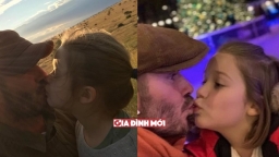 David Beckham hôn môi con gái 'gây bão', các mẹ bình luận gì?