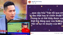 MC VTV3 hỏi Quang Hải 'ngã đau thật hay chiến thuật' khiến dư luận bất bình