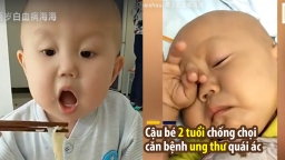 1 nhà 2 bà cháu bị ung thư, bé trai mới 2 tuổi đã biết dùng đũa điêu luyện