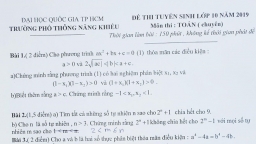 Sai sót trong đề thi Toán chuyên vào lớp 10