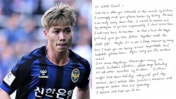 Xúc động lá thư xin lỗi của Công Phượng gửi cổ động viên nhí của Incheon United