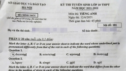 Đề thi vào lớp 10 môn Tiếng Anh TP Hà Nội năm 2021 đầy đủ nhất