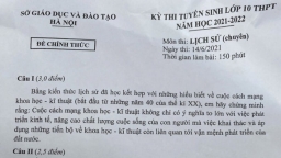 Đề thi môn Lịch sử vào lớp 10 chuyên Sử của Hà Nội năm 2021 đầy đủ nhất