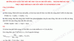 Gợi ý đáp án đề chuyên Hóa vào lớp 10 năm 2021 của Hà Nội đầy đủ nhất