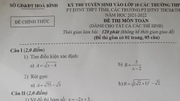 Đề thi vào lớp 10 môn Toán tại Hòa Bình năm 2021 đầy đủ nhất