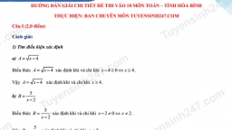 Gợi ý đáp án đề thi môn Toán vào lớp 10 tỉnh Hòa Bình năm 2021 đầy đủ nhất