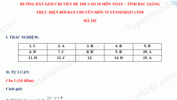 Gợi ý đáp án đề thi môn Toán vào lớp 10 tỉnh Bắc Giang năm 2021 đầy đủ nhất