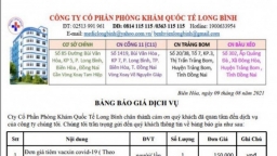 Một phòng khám tư nhân tự ý công khai bảng giá tiêm vắc-xin phòng COVID-19