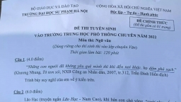 Đề thi vào lớp 10 chuyên Văn trường Chuyên Sư phạm 2022 đầy đủ nhất