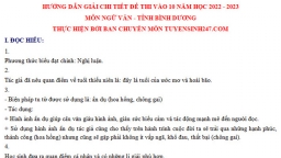 Gợi ý đáp án đề thi môn Ngữ văn vào lớp 10 tỉnh Bình Dương năm 2022 đầy đủ nhất