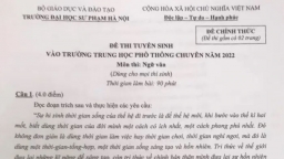 Đề thi môn Ngữ văn vào lớp 10 THPT Chuyên Sư Phạm Hà Nội năm 2022 đầy đủ nhất