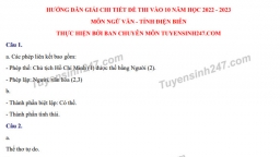 Gợi ý đáp án đề thi môn Ngữ văn vào lớp 10 tỉnh Điện Biên năm 2022 đầy đủ nhất