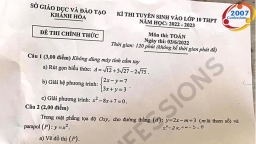 Đề thi môn Toán lớp 10 tỉnh Khánh Hòa năm 2022 đầy đủ nhất