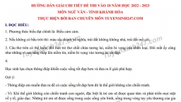 Gợi ý đáp án đề thi môn Ngữ văn vào lớp 10 tỉnh Khánh Hòa năm 2022 đầy đủ nhất