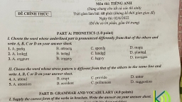 Đề thi vào lớp 10 môn Tiếng Anh tỉnh Khánh Hòa năm 2022 đầy đủ nhất