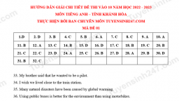 Gợi ý đáp án môn Tiếng Anh vào lớp 10 tỉnh Bắc Giang năm 2022 đầy đủ nhất