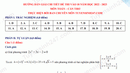 Gợi ý đáp án môn Toán vào lớp 10 Cần Thơ năm 2022 chính xác nhất