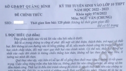 Đề thi môn Ngữ Văn lớp 10 tỉnh Quảng Bình năm 2022 đầy đủ nhất