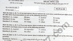 Đề thi môn Tiếng Anh vào lớp 10 tỉnh Nghệ An năm 2022 đầy đủ nhất