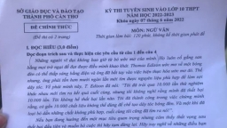 Đề thi vào lớp 10 môn Ngữ văn Cần Thơ năm 2022 có đáp án tham khảo