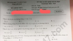 Đề thi môn Toán vào lớp 10 tỉnh Yên Bái năm 2022 đầy đủ nhất