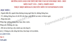 Gợi ý đáp án môn Ngữ văn vào lớp 10 Thừa Thiên Huế năm 2022 đầy đủ, chính xác nhất