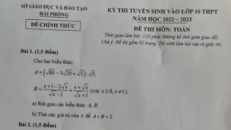 Đề thi vào lớp 10 môn Toán Hải Phòng năm 2022 nhanh nhất, mới nhất