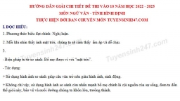 Gợi ý đáp án môn Ngữ văn vào lớp 10 tỉnh Bình Định năm 2022