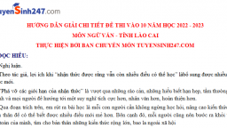 Gợi ý đáp án môn Ngữ văn vào lớp 10 tỉnh Lào Cai năm 2022 đầy đủ, chi tiết nhất