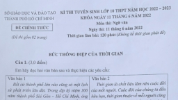 Đề thi vào lớp 10 môn Ngữ văn TP.HCM năm 2022 nhanh nhất, mới nhất