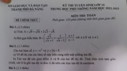 Đề thi môn Toán vào lớp 10 TP Đà Nẵng năm 2022 đầy đủ nhất