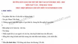 Gợi ý đáp án môn Ngữ văn vào lớp 10 Bắc Ninh năm 2022 chính xác nhất