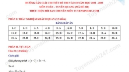 Gợi ý đáp án môn Toán vào lớp 10 Tuyên Quang năm 2022 đầy đủ, chi tiết nhất