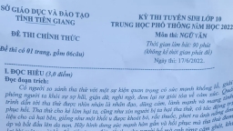 Đề thi môn Ngữ văn vào lớp 10 Tiền Giang năm 2022 mới nhất, đầy đủ nhất