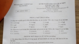 Đề thi môn Tiếng Anh vào lớp 10 Thanh Hóa năm 2022 đầy đủ nhất