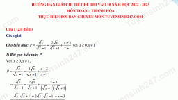 Gợi ý đáp án Toán vào lớp 10 Thanh Hóa năm 2022 sớm nhất, nhanh nhất