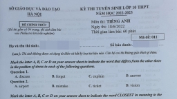 Đề thi môn Tiếng Anh vào lớp 10 Hà Nội năm 2022 tất cả mã đề