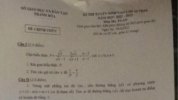 Đề thi môn Toán vào lớp 10 Thanh Hóa năm 2022 đầy đủ nhất