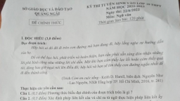 Đề thi môn Ngữ văn vào lớp 10 Quảng Ngãi năm 2022 nóng nhất, mới nhất