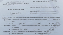 Đề thi đánh giá tư duy môn Tiếng Anh Đại học Bách khoa Hà Nội năm 2022, có gợi ý đáp án