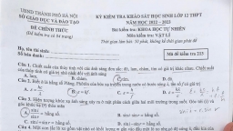 Đề khảo sát học sinh lớp 12 môn Vật lý của Sở GD&ĐT Hà Nội