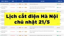 Lịch cắt điện Hà Nội chủ nhật 21/5 mới nhất, chính xác nhất