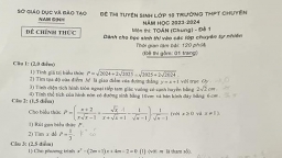 Đề thi, đáp án môn Toán vào 10 THPT chuyên Lê Hồng Phong năm 2023 đầy đủ nhất