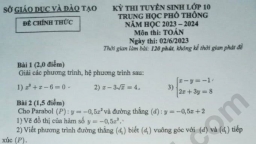 Đề thi môn Toán vào lớp 10 Bình Dương năm 2023 có đáp án đầy đủ nhất